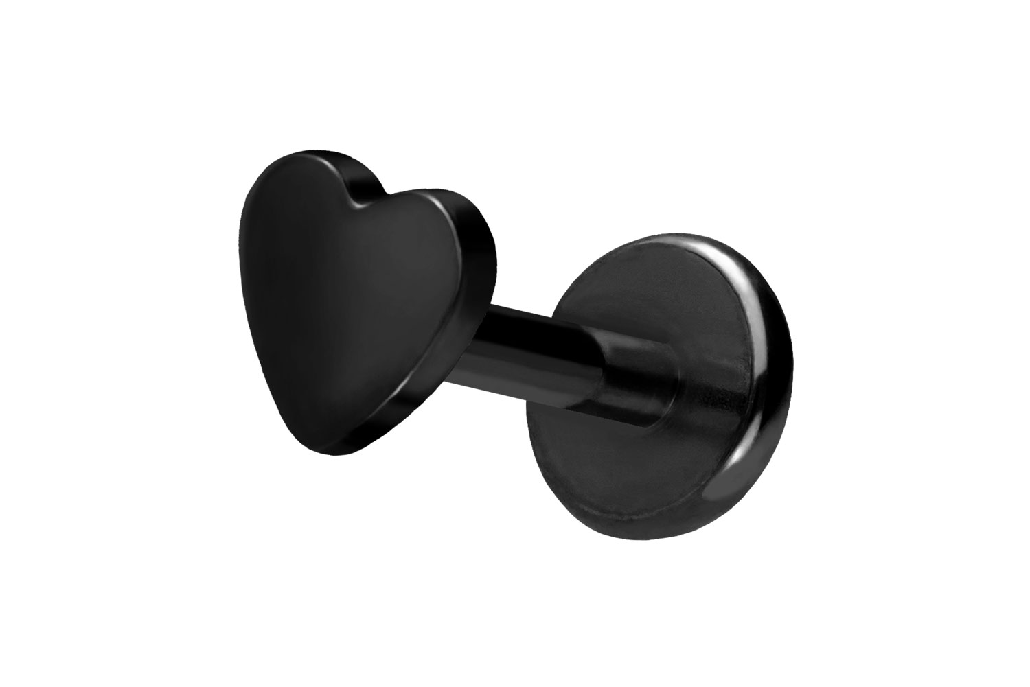 Titan Labret Piercing mit Push Fit HERZ